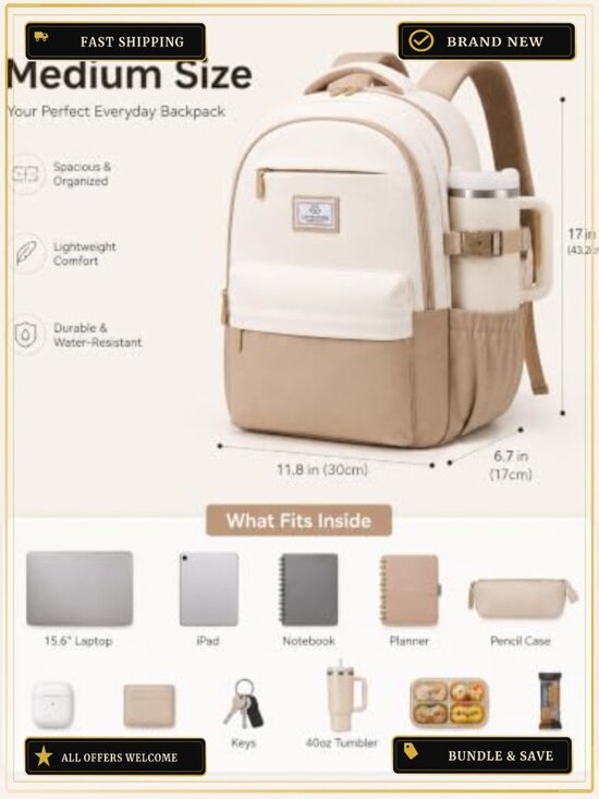 Laptop Backpack Women 15.6\